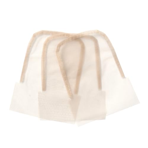 3 Pieces 4x4 Inch Lace Net for Wig Making and Hair Ventilating Beige