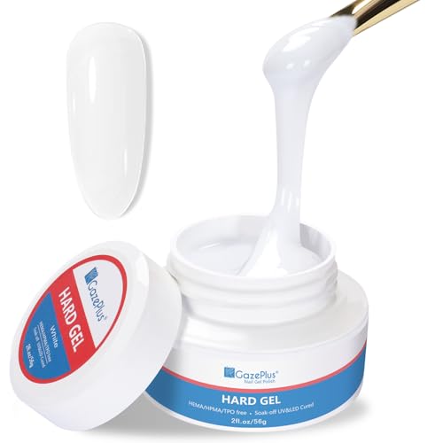 GAZEPLUS White Hard Gel 56g - 10-in-1 Builder Gel for Nail Extension and Strengthening