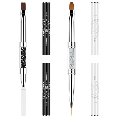 Double Ended Nail Builder Gel Brush Set 2Pcs - French Tip & Liner