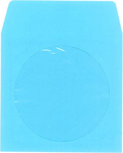 100-Pack Blue Paper CD DVD Game Disc Sleeves with Window