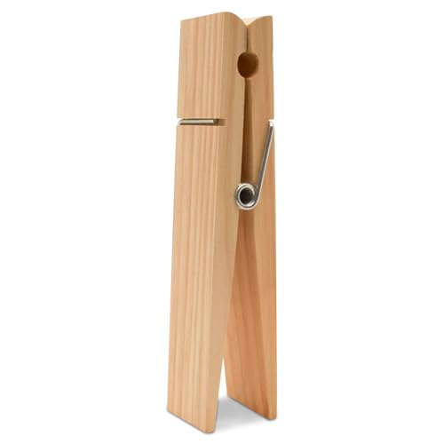 Oversized Wooden Clothespins - 9-Inch Heavy Duty, Pack of 2 for Crafts & Laundry Decor
