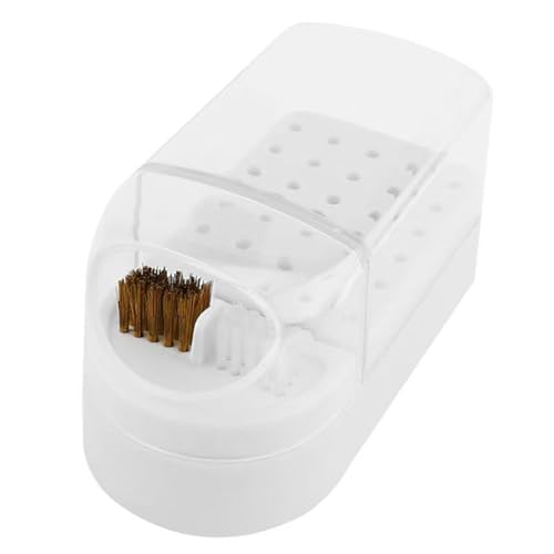 Yimart 30 Holes Nail Drill Bit Holder Storage Box White