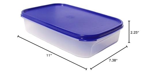 Tupperware Modular Mates 8.5 Cup Rectangle 1 Container Sapphire Blue Seal
