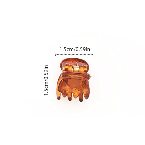 Mini Hair Claw Clips 12-Piece Tortoise Brown Small Hair Accessories