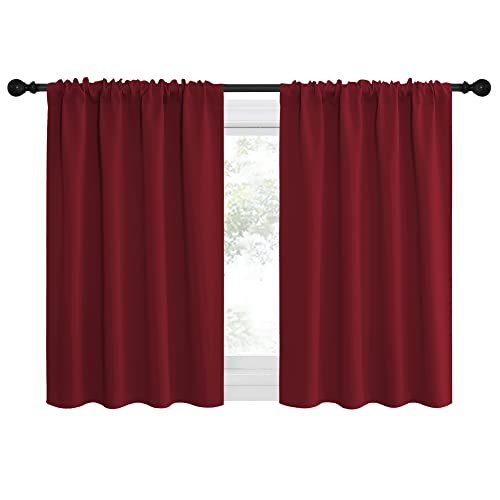NICETOWN Burgundy Blackout Curtains - 42" x 36" Thermal Drapes, 2 Panels