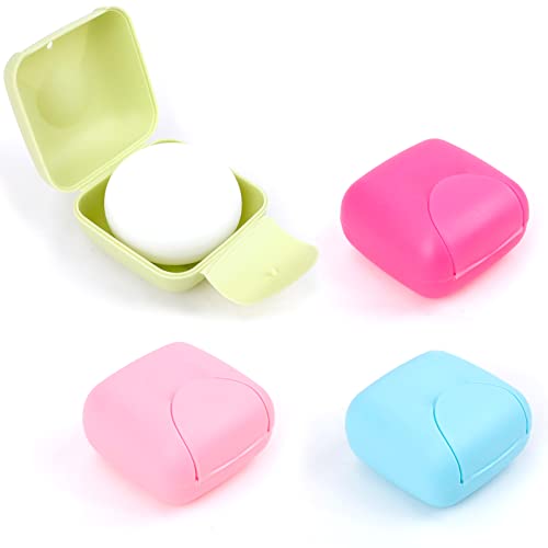 RETON Portable Travel Soap Container Set - 4 Colorful Holders