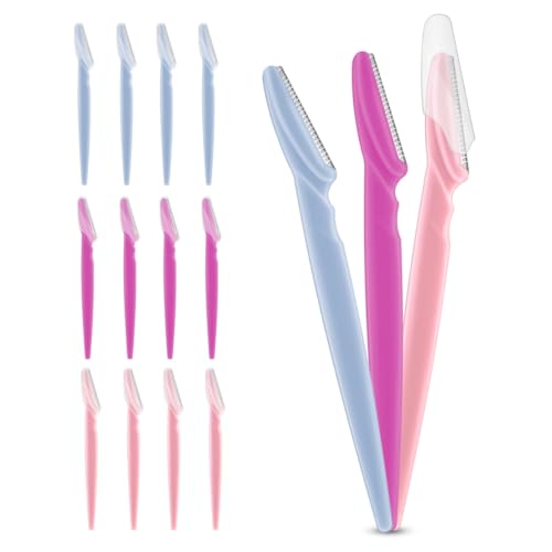 12-Piece Eyebrow Razor and Dermaplaning Tool with Safety Covers
