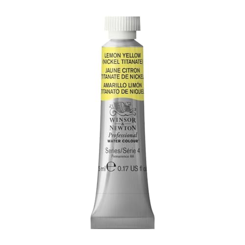 Winsor & Newton Professional Watercolor Tube Lemon Yellow Hue 5ml - Bright, Permanent Artist Paint