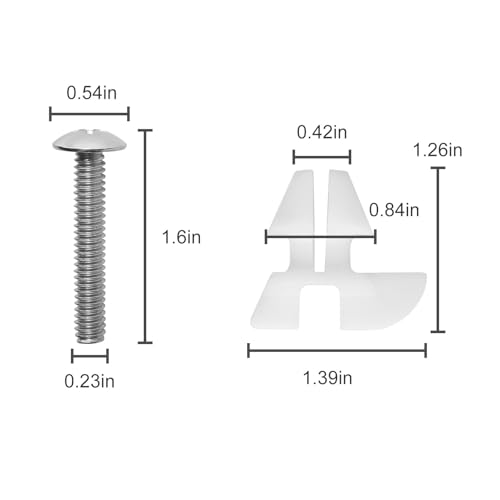 TNITRIB Toilet Seat Bolts for Kohler 1133024 Hardware Pack - 1/4 Inch