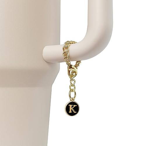 Stanley Cup Accessories Flower Straw Cover and Initial Letter K Charm