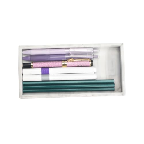 DNC Marble-like Silicone Bathroom Vanity Tray, 7.9" x 3.9"