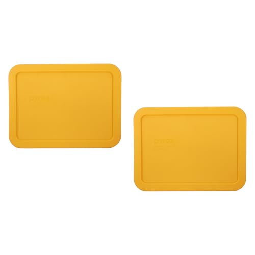 Pyrex 7210-PC 3-Cup Lemon Drop Yellow Replacement Lids (2-Pack)