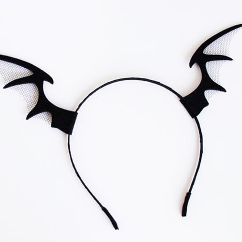 ZCMG 2 Pcs Halloween Bat Wing Headband Devil Horns Hair Hoops