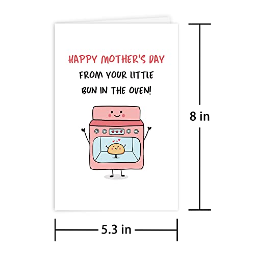 Cute Mother's Day Card for New Moms - From Your Little Bun in the Oven