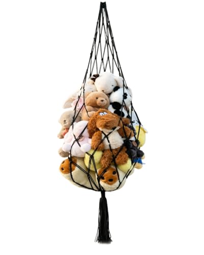 CHYODECOR Macrame Stuffed Animal Storage Net - Large 60-inch Hanging Organizer