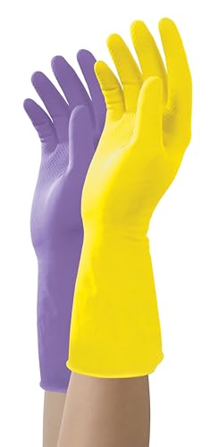 Mr. Clean Reusable Latex Gloves - 2 Pairs in 2 Colors