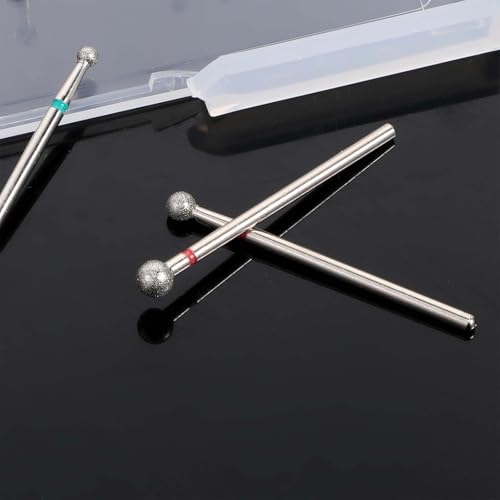8Pcs Russian Diamond Nail Drill Bits 3/32" Ball Head Cuticle Cleaners