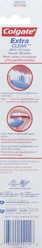 Colgate Extra Clean Medium Toothbrush with Stain Removal Bristles