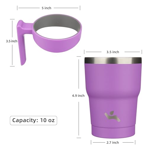Konokyo Insulated 10 oz Tumbler with Handle & Straw - Lavender