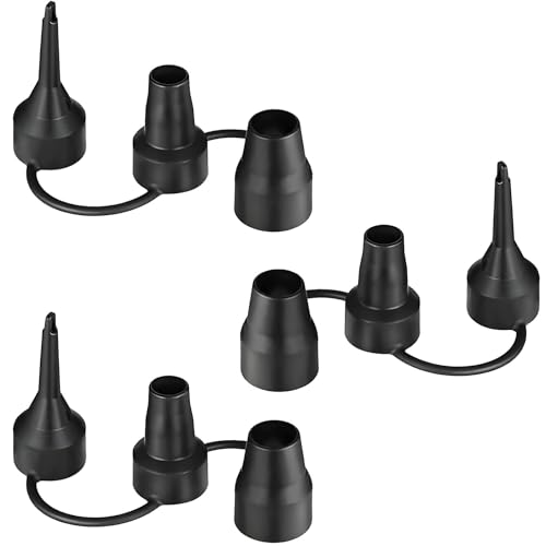 3-Pack Air Pump Nozzles for Inflatable Toys & Beds - 3 Sizes