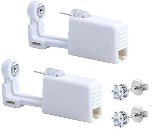 Self Ear Piercing Gun Kit 2 Pack Disposable Painless White Tool