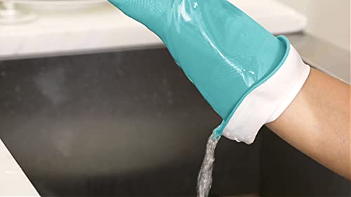 Casabella Premium Waterblock Cleaning Gloves - Aqua Blue, Large