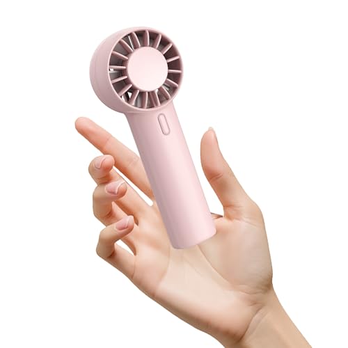 Mizong Mini Handheld USB Rechargeable Fan - Pink Portable Cooling Fan