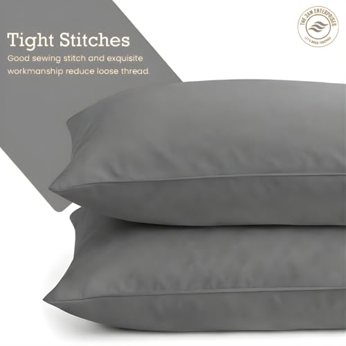 Egyptian Cotton Toddler Pillowcases 13x18, Dark Grey Set of 2