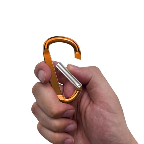 3" Aluminum Carabiner Clips, 12PCS D Ring Shape Keychain Carabiners Hook Buckle