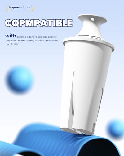Improvedhand Water Filter Replacement for Pitchers & Dispensers - Pack of 6