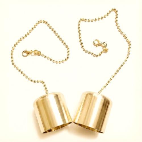 2-Pack Brass Candle Snuffer Caps with Chain - Vintage Wick Extinguisher