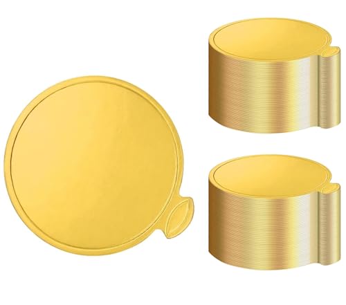 50 Pcs Mini Round Golden Cake Boards - 3.14 Inch Dessert Bases