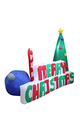 Christmas Party Decorations Bundle - Inflatable Santa and Christmas Tree Set