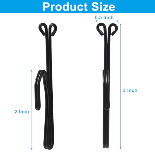 16 Pcs Black Stainless Steel Curtain Hooks - Heavy Duty & Slip-On