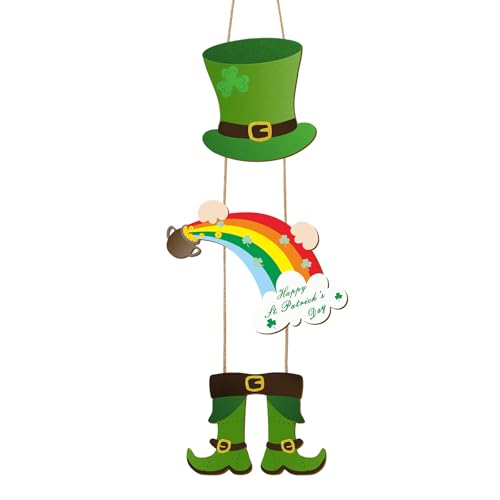St. Patrick's Day Leprechaun Wooden Door Sign - 34.7 x 8.7 in