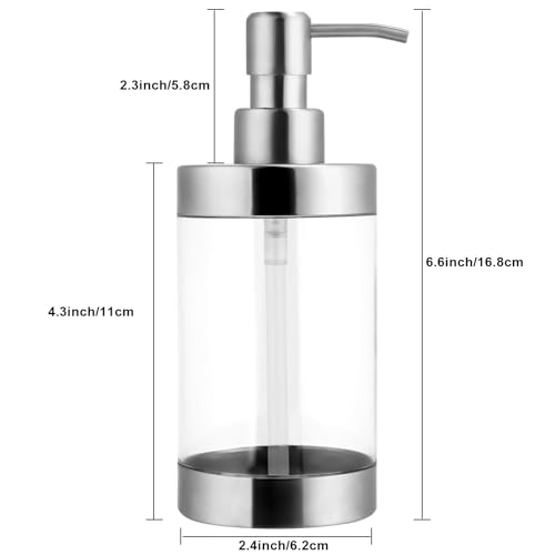 Stainless Steel Hand Soap Dispenser Pump 10oz - Leakproof & Shatterproof