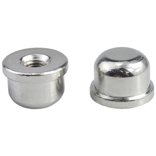 2-Pack Solid Silver Lamp Finials Caps for 1/4-27 Harp