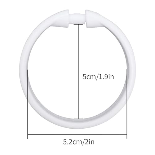 Clear Plastic Shower Curtain Hooks - 12 Pack O-Shaped Clips for Smooth Gliding