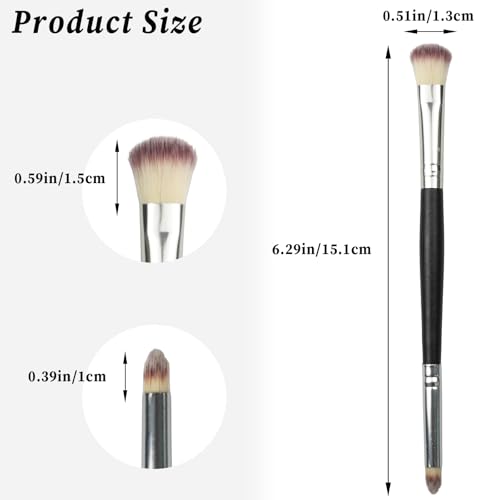 Zoolinn 3PCS Double-Ended Eye Makeup Brush Set with Soft Synthetic Bristles