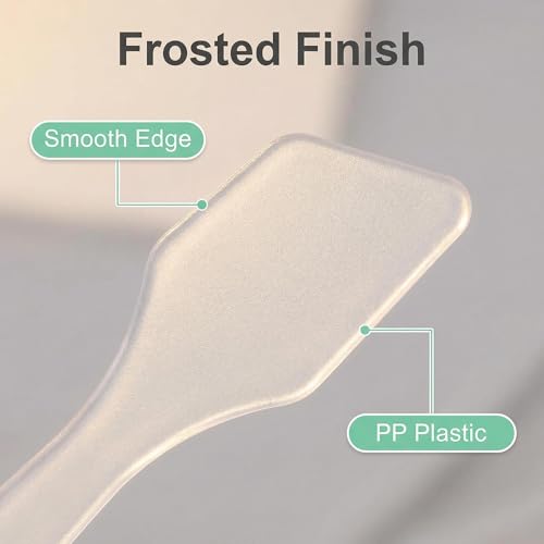 Erioctry 100 PCS Disposable Cosmetic Spatulas 3.2 Inch Plastic Makeup Cream Scoops for Skin Care Face Mask Mixing and Sampling