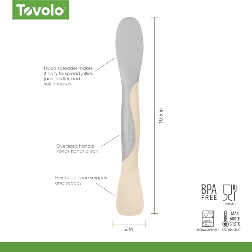 Tovolo Scoop and Spread Large Silicone Spreader Tool - Dual End, BPA Free