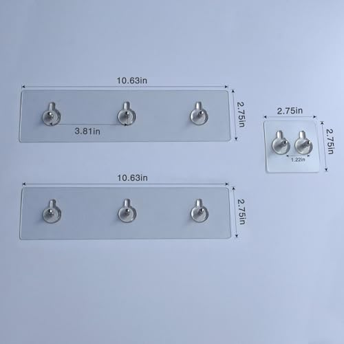 Wall-Mounted Shower Caddy Shelf with Hooks - 3-Pack Adhesives