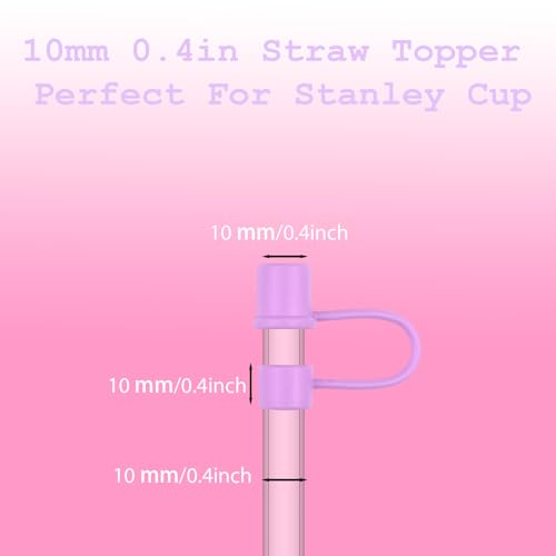 Silicone Straw Covers for Stanley Cups - 6 Pack, Multi-Color