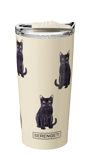 Black Cat Travel Mug - 20oz Stainless Steel Insulated Tumbler with Spill Proof Lid
