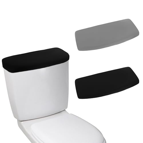 JJUNW 2-Pack Toilet Tank Covers - Elastic Polyester Bathroom Decor
