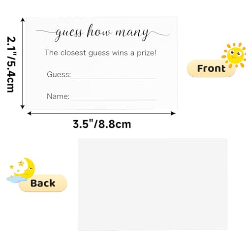 Guess How Many Game Cards - 50 Premium Cards for Baby Showers & Parties