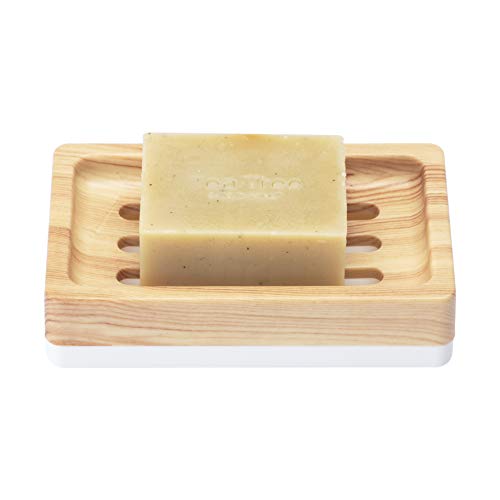 UVIVIU Double-Decker Plastic Soap Dish with Drain - Keeps Soap Dry & Easy to Clean