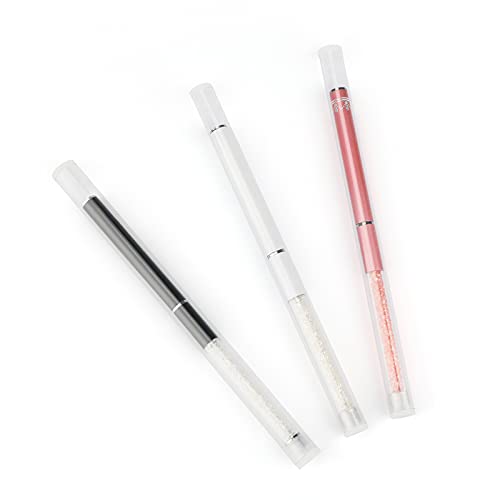 G2PLUS 3-Piece Portable Eyebrow and Eyelash Spoolie Brushes with Protective Cap