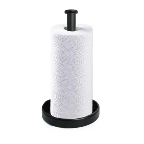 Matte Black Paper Towel Holder with Storage Tray | Durable & Stylish Design