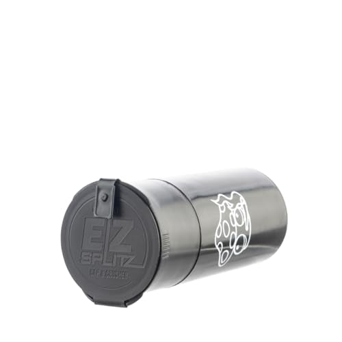 EZ SPLITZ Cap & Crusher 2-in-1 Herb Grinder & Storage - Pop Art Black